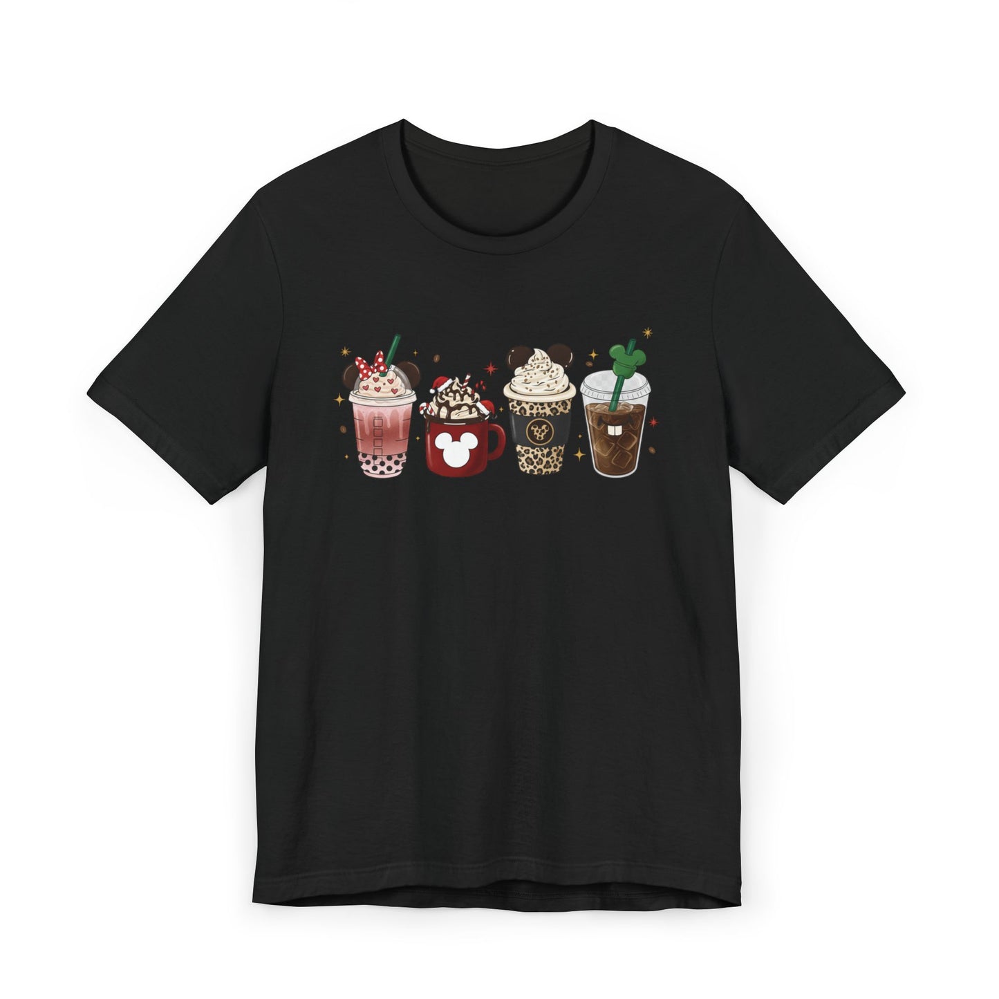🎀☕ Cute Holiday Coffee Cups T-Shirt USA | Coffee Lovers Tee