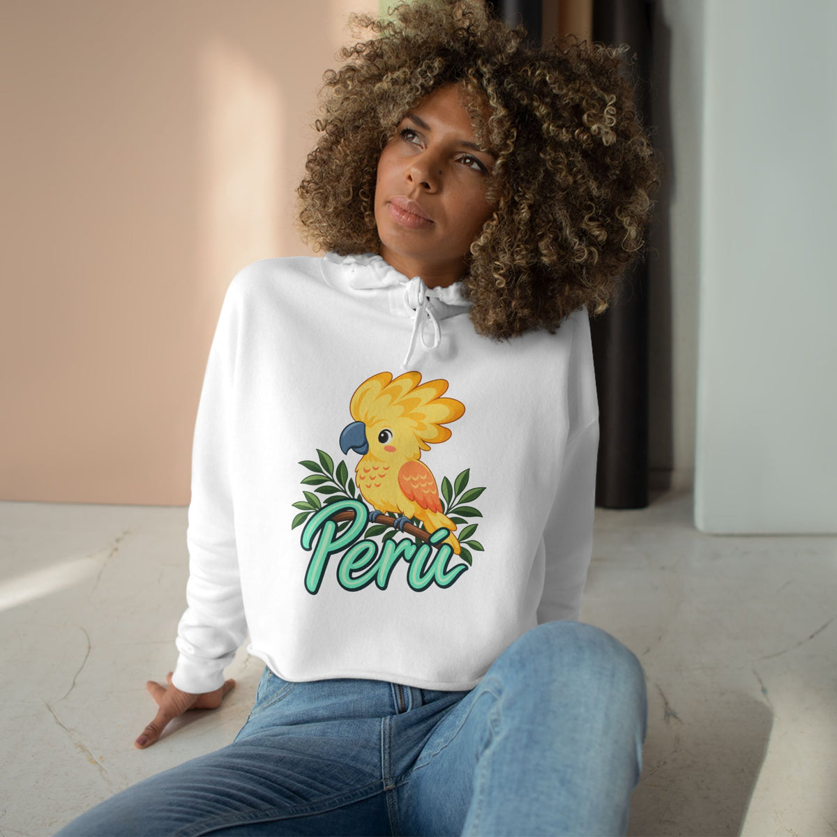 Best Yellow Parrot Peru Crop Hoodie - Cute Bird Gift