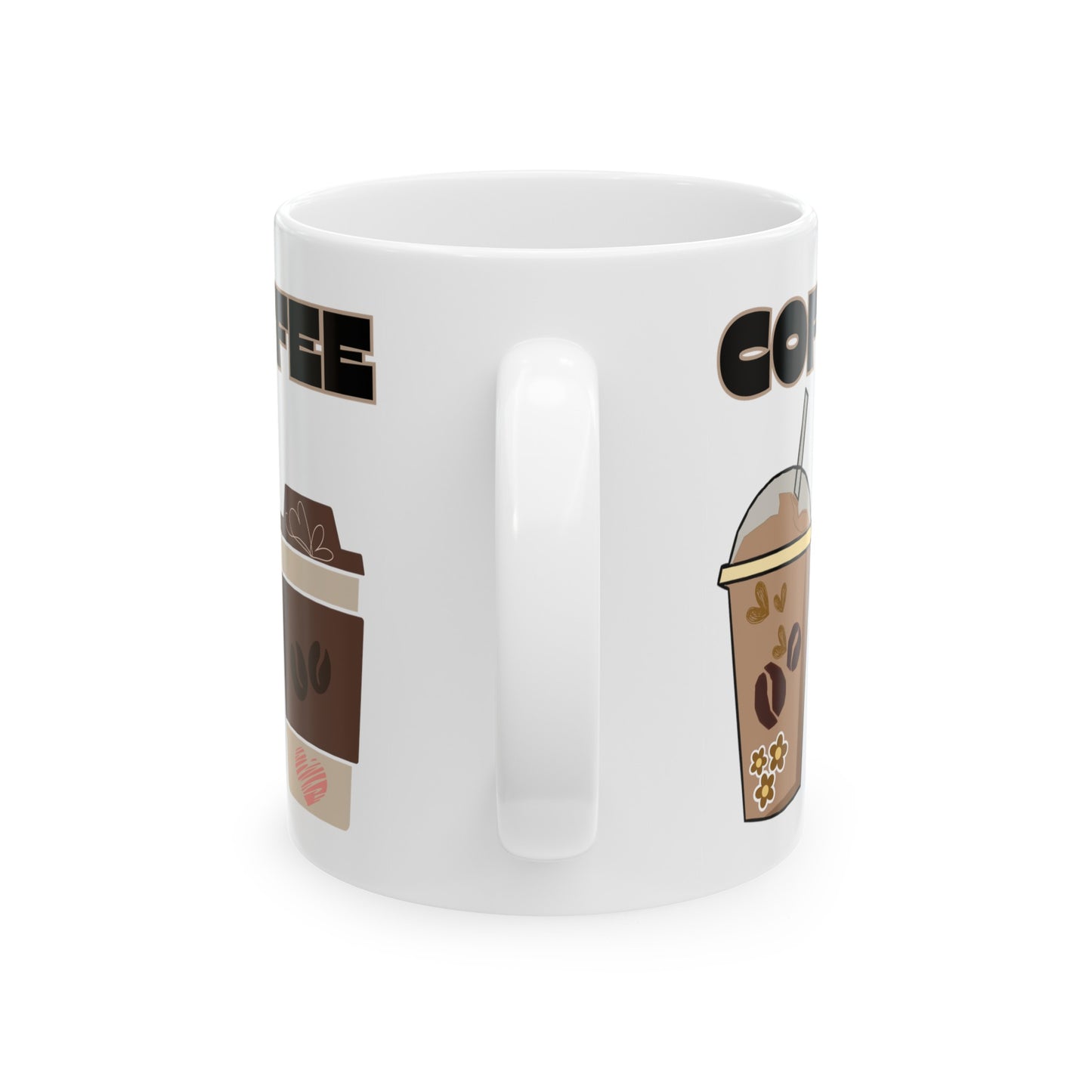 Best Ceramic Coffee Mug, (11oz, 15oz) "COFFEE"