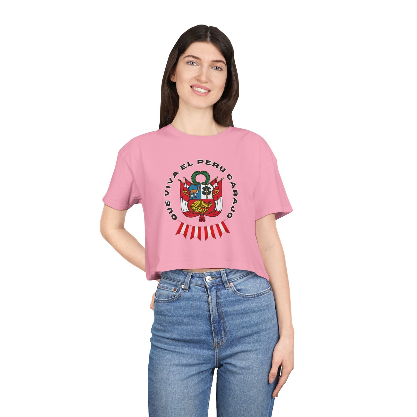 Best Que Viva El Peru Carajo Crop Top | Peruvian Gift USA