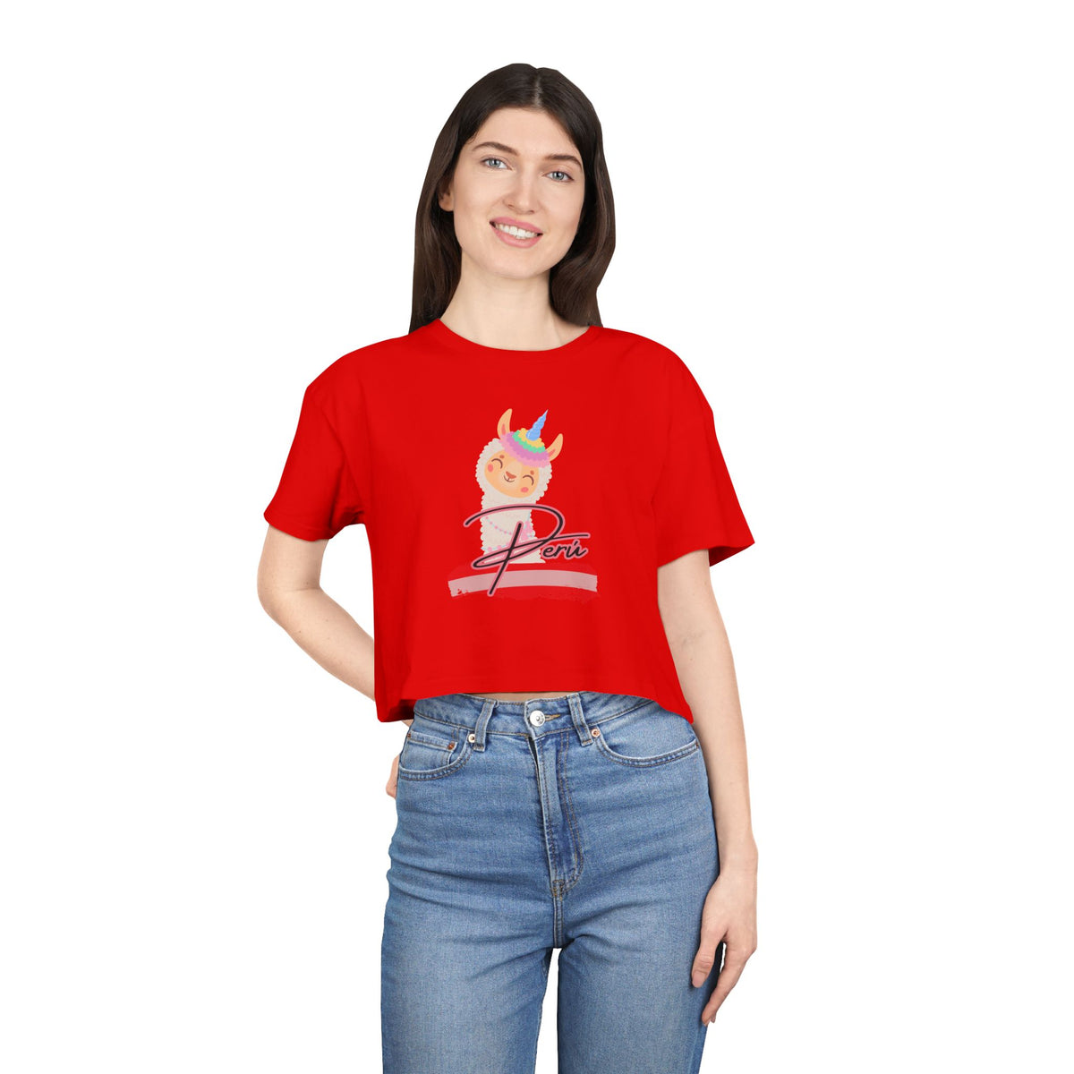 Best Peru Llama Unicorn Crop Top | Peruvian Gift USA