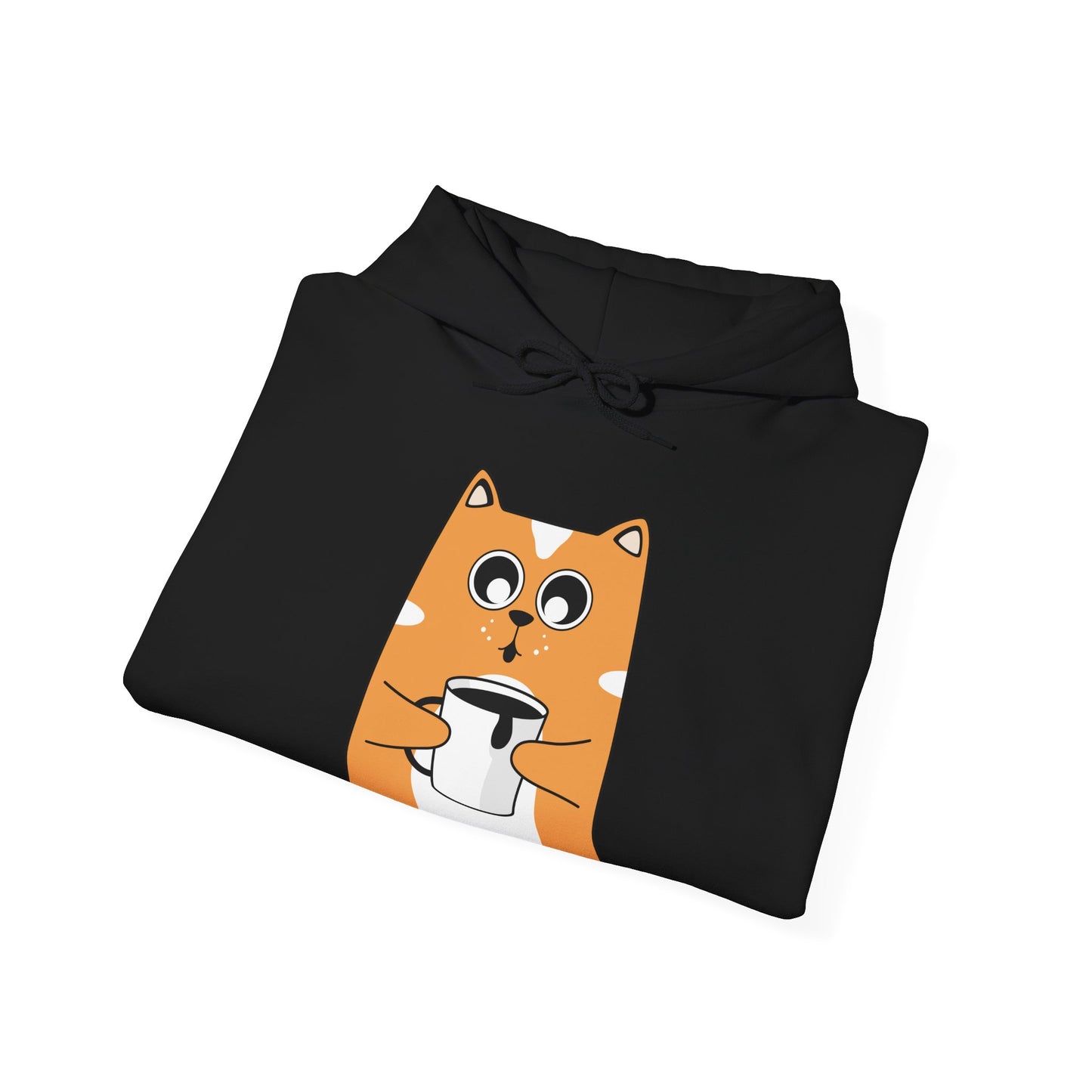 Coffee Cat Hug Hoodie (Unisex) – Cute Orange Cat with Coffee Cup Graphic Hoodie (USA Only)