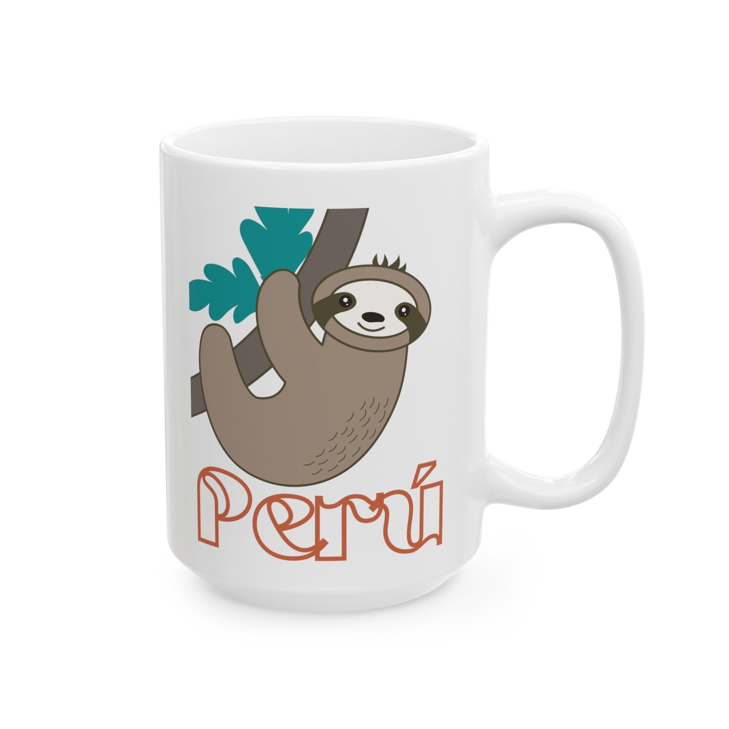 Best Peruvian Ceramic Coffee Mug, (11oz, 15oz) "Peruvian Perezozo"