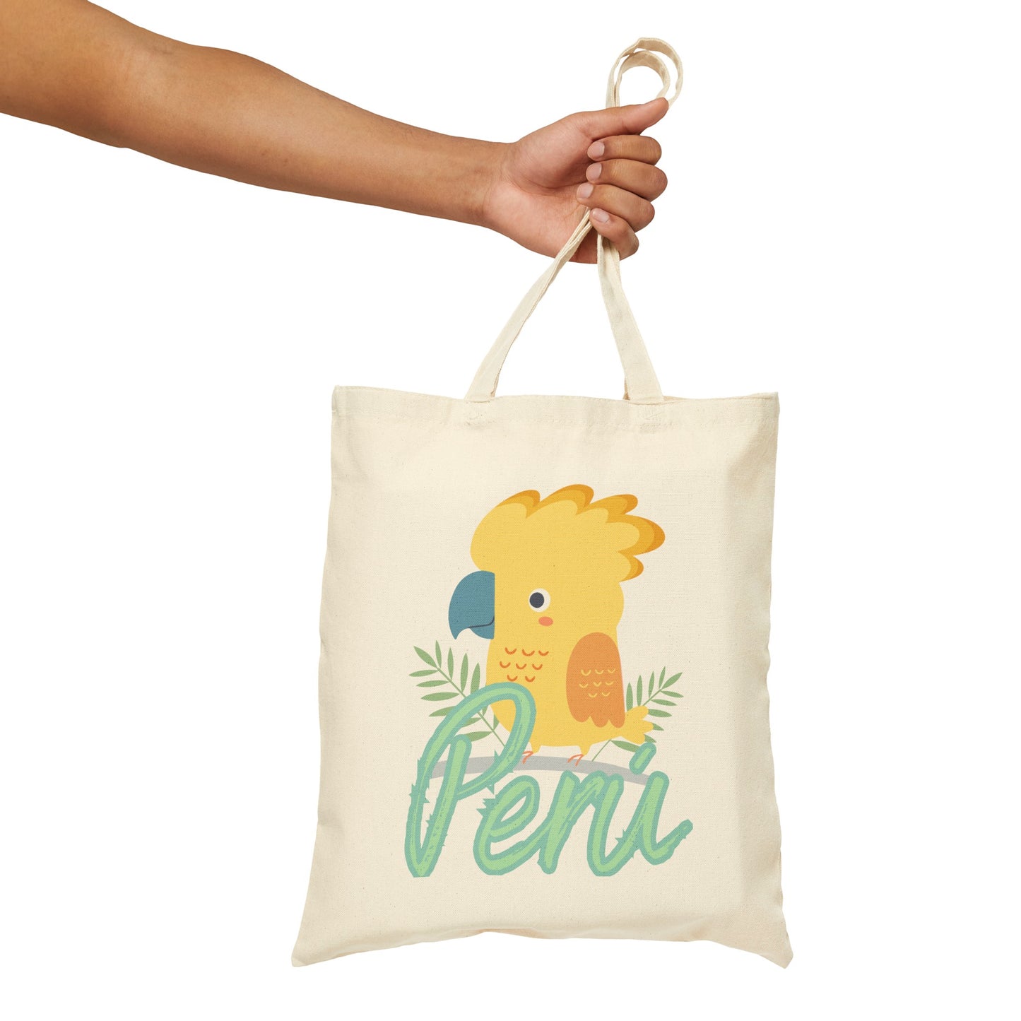 Peruvian Cotton Canvas Tote Bag "El Gallito de Las Rocas"