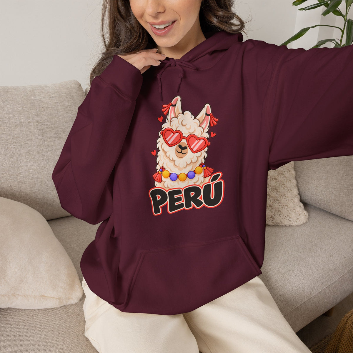 Best Cool Llama Peru Hoodie - Heart Sunglasses Llama Gift