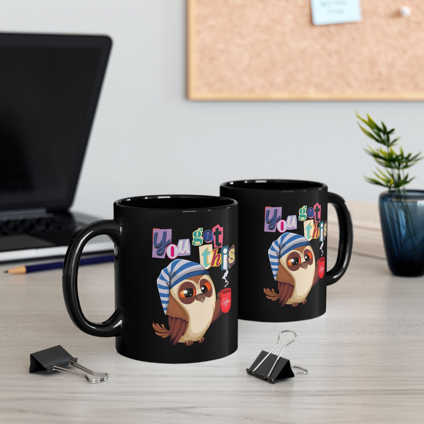 Best Black Coffee Mug with Sleepy Owl's Wake-Up Call: Midnight Motivator