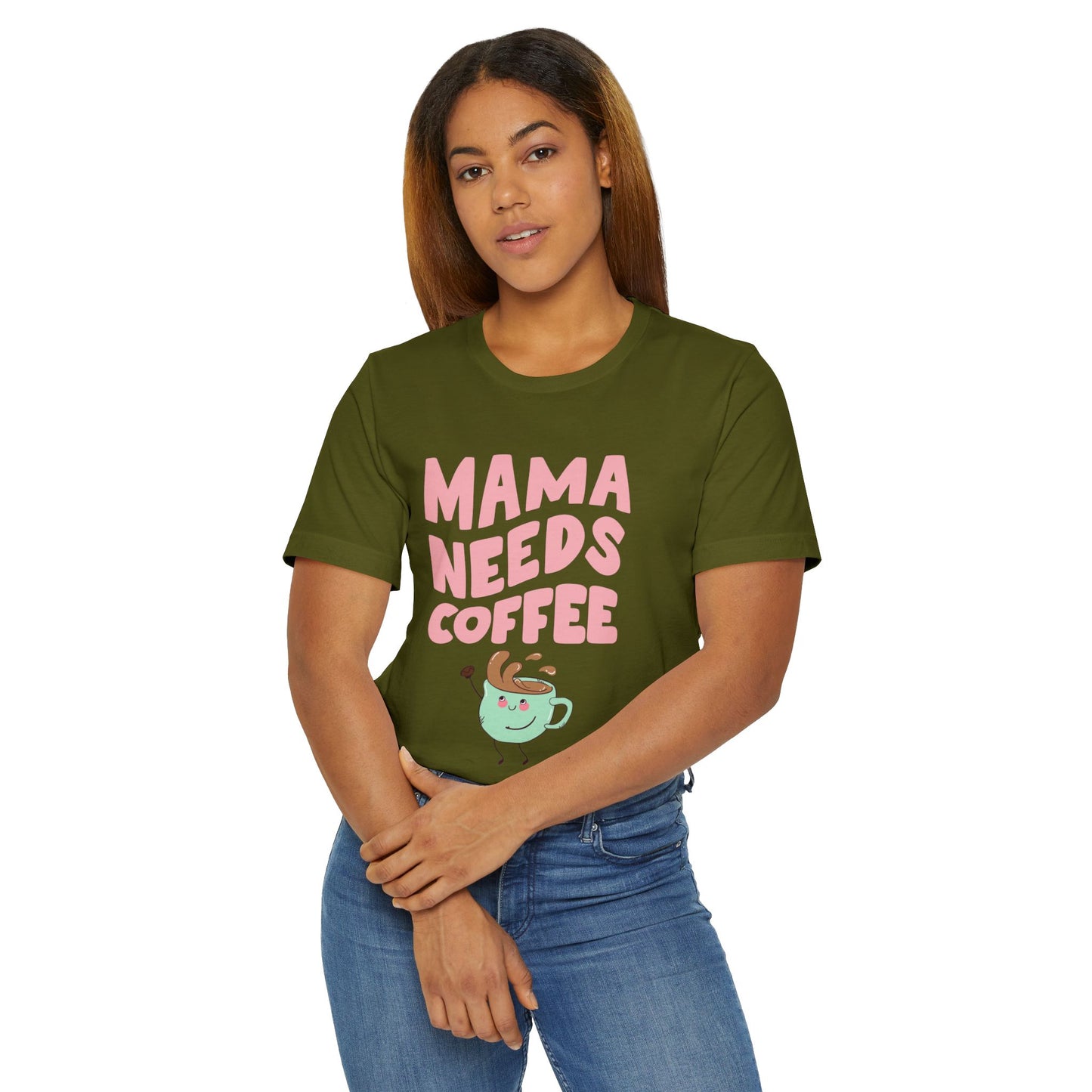 Mama Needs Coffee T-Shirt – Cute Graphic Tee for Moms Who Love Coffee (USA Only)