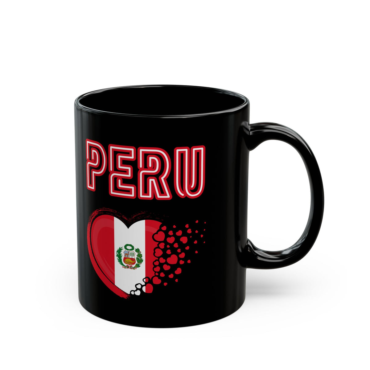 Best Peruvian Black Coffee Mug "Peru Heart Flag"