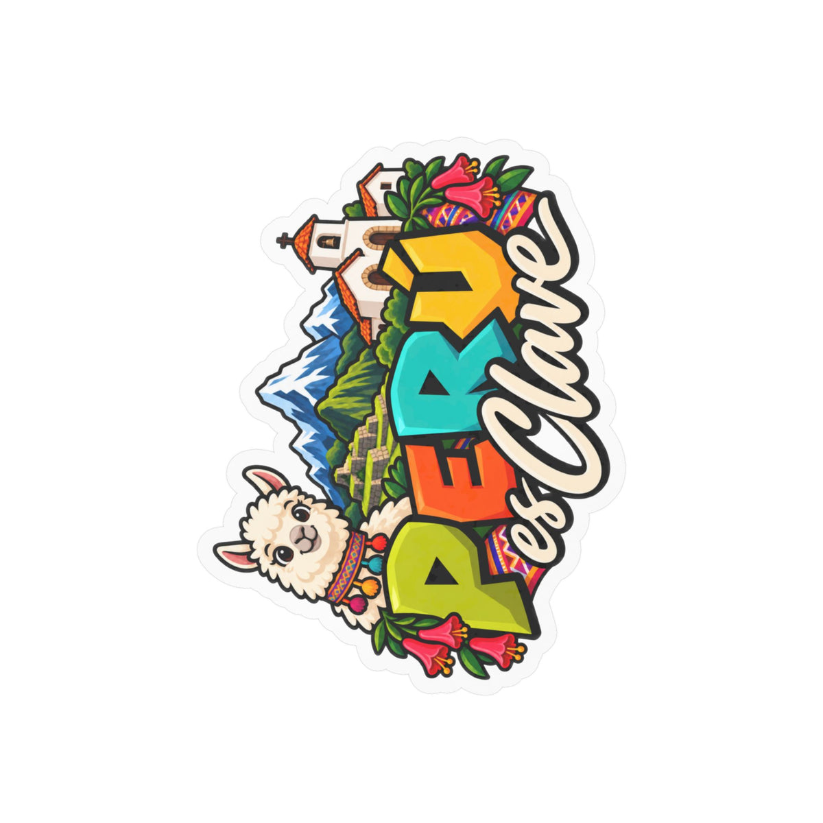 Best Perú es Clave Sticker - Alpaca & Machu Picchu Decal