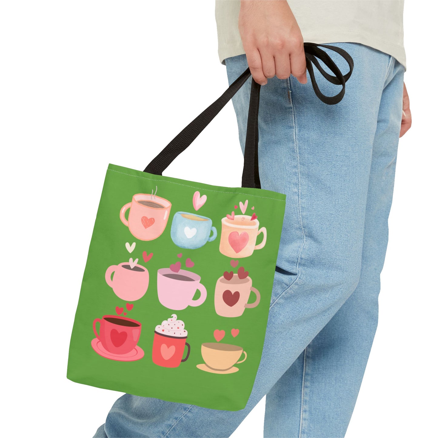 Best Coffee Tote Bag "Coffee Mugs Heart"