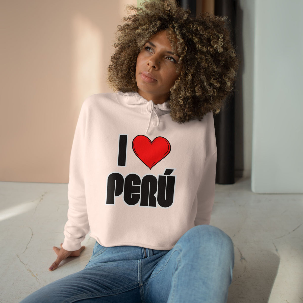 Best I Love Peru Crop Hoodie - Cute Peruvian Pride Gift