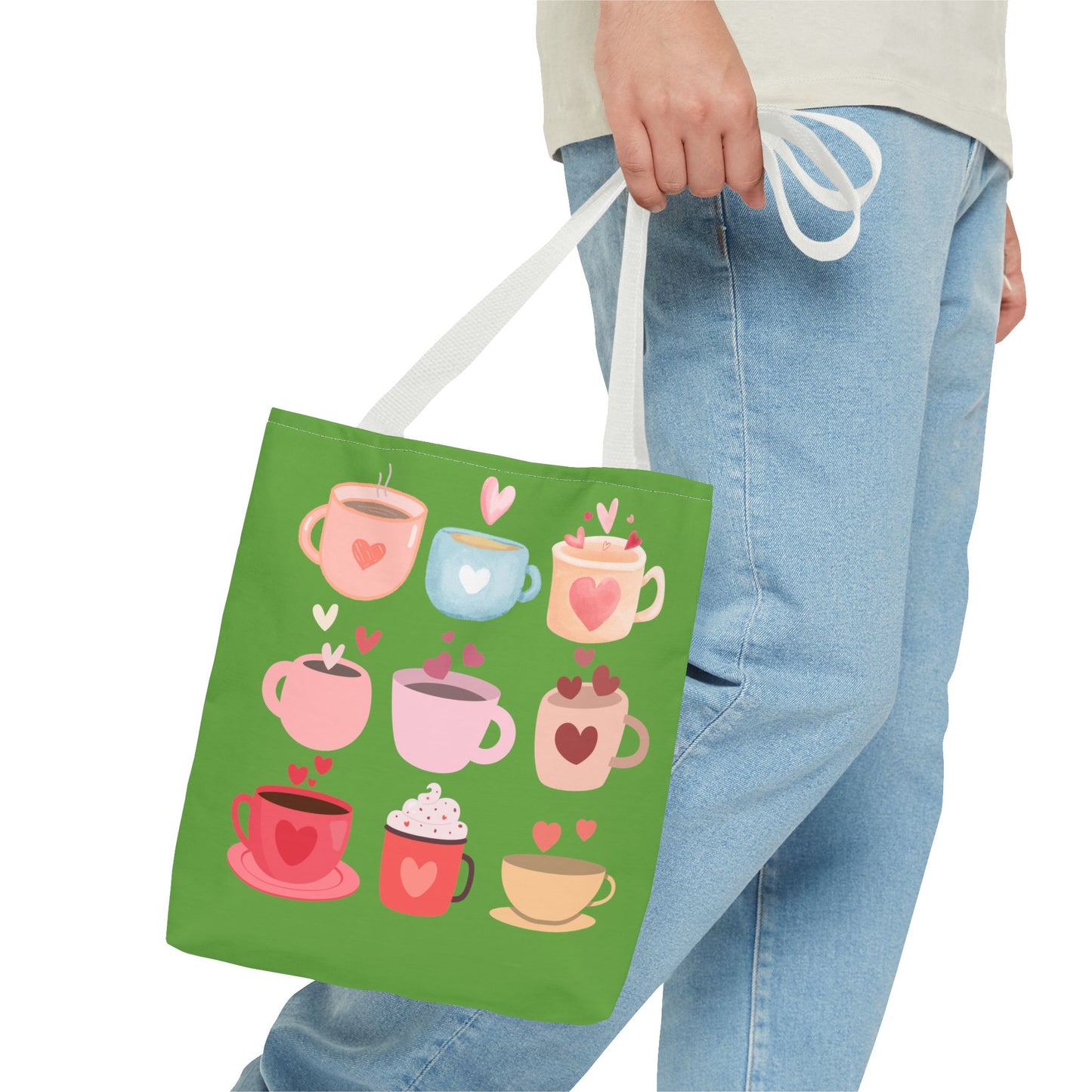 Best Coffee Tote Bag "Coffee Mugs Heart"