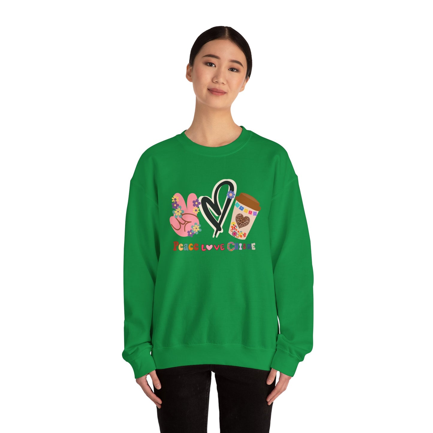 Best Unisex Coffee Sweatshirt That Spreads Peace, Love & Coffee (Chisme) Vibes: Brew & Harmony