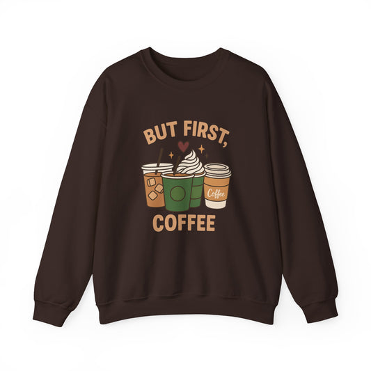☕❤️ But First, Coffee Sweatshirt USA | Unisex Coffee Lovers Sweater