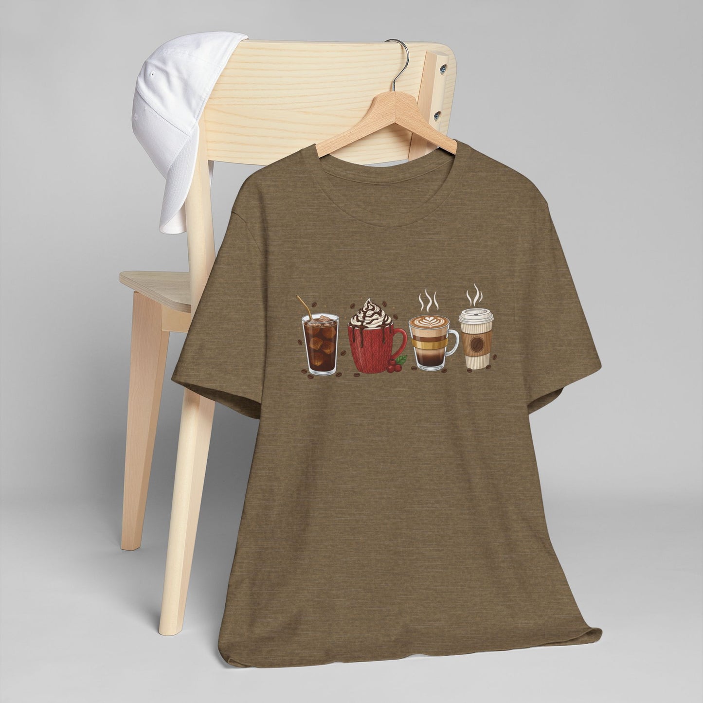 ☕ Holiday Coffee Drinks Unisex T-Shirt USA | Coffee Lovers Tee