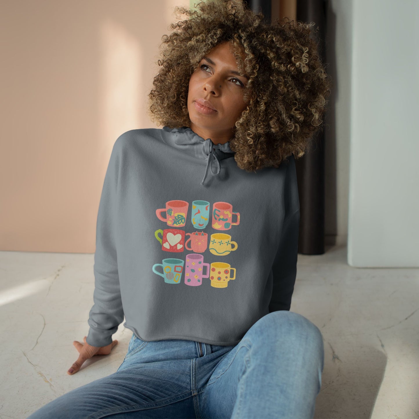 Best Coffee Cropped Hoodie "Coffee Mugs For Coffee Addicts"
