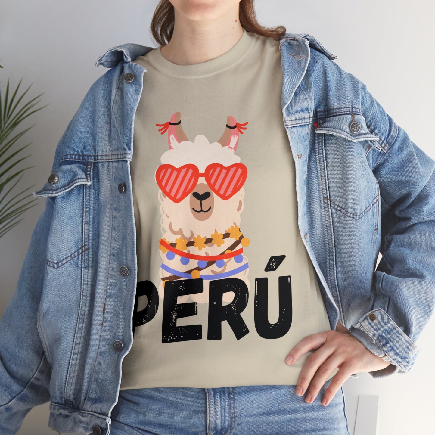 Peruvian Unisex T-Shirt "Llama Elegance"