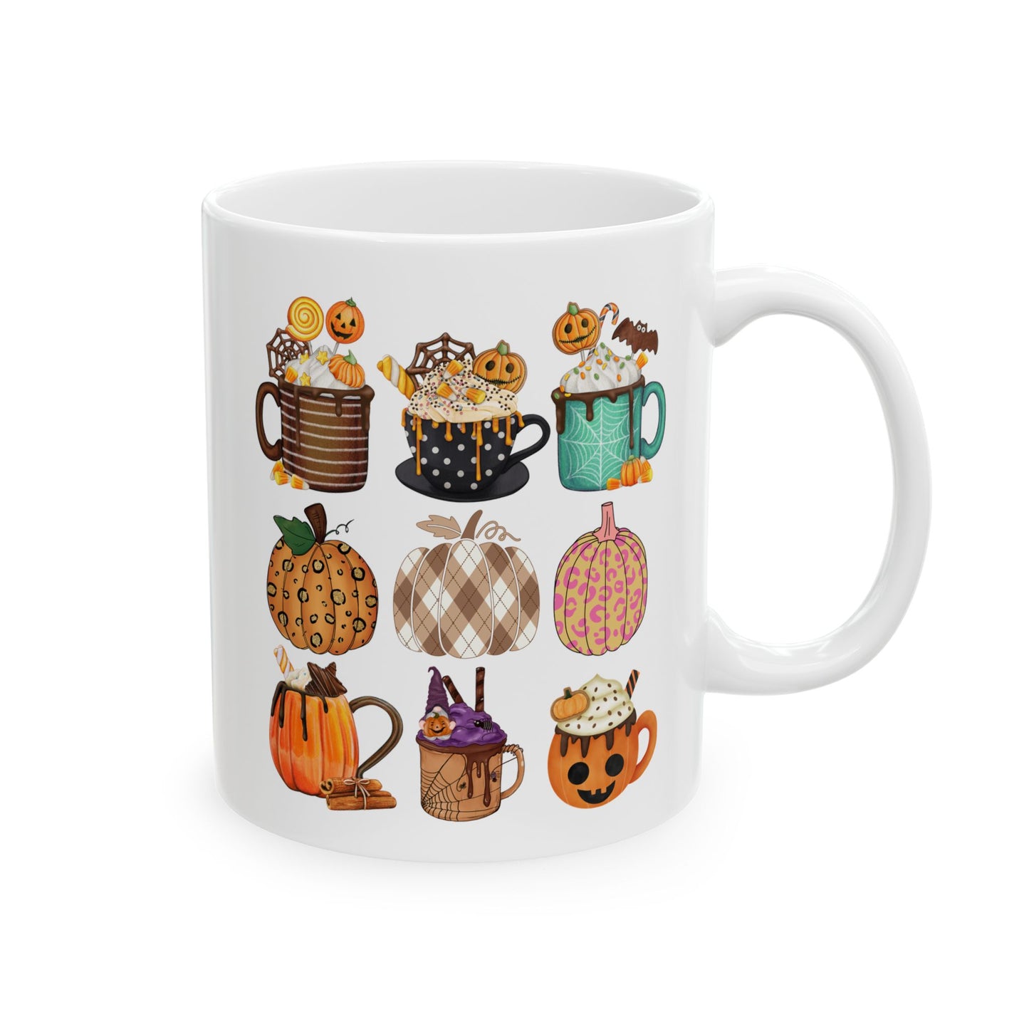 Best White Coffee Mug That's a Fall Coffee Spectacle: Phantom Pumpkin Parade