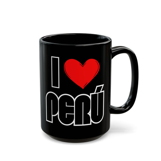 Best I Love Peru Black Coffee Mug - Bold Design