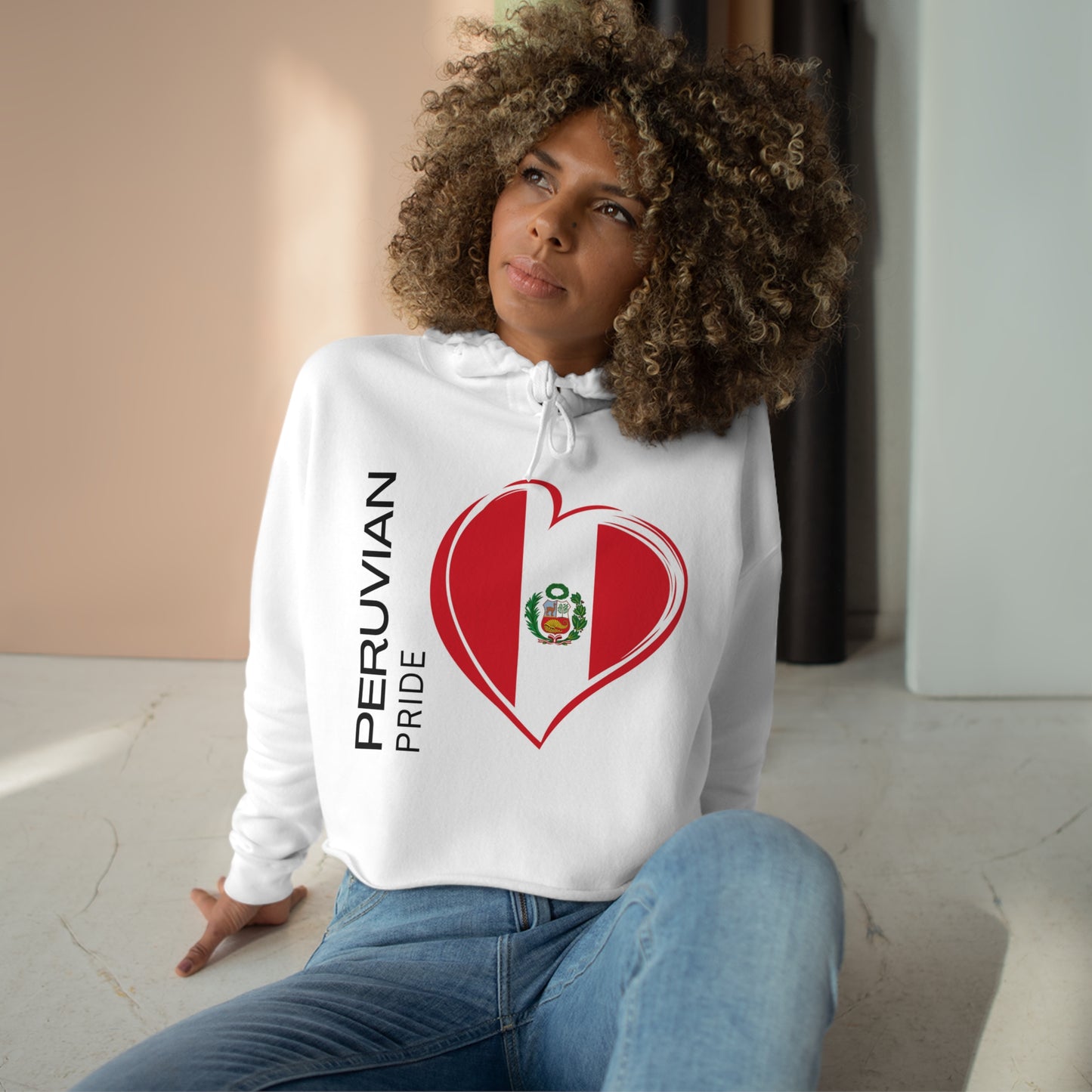 Peruvian Crop Hoodie "Peru Flag"