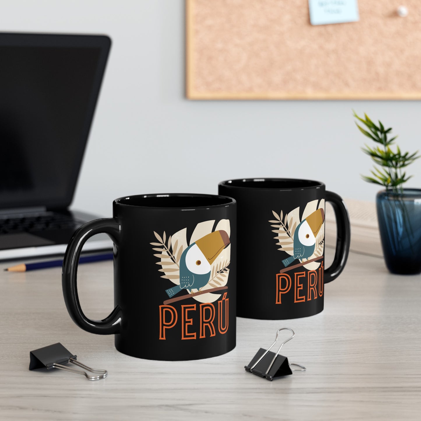 Best Peruvian Coffee Black Mug (11oz, 15oz) "Peru Rainforest"