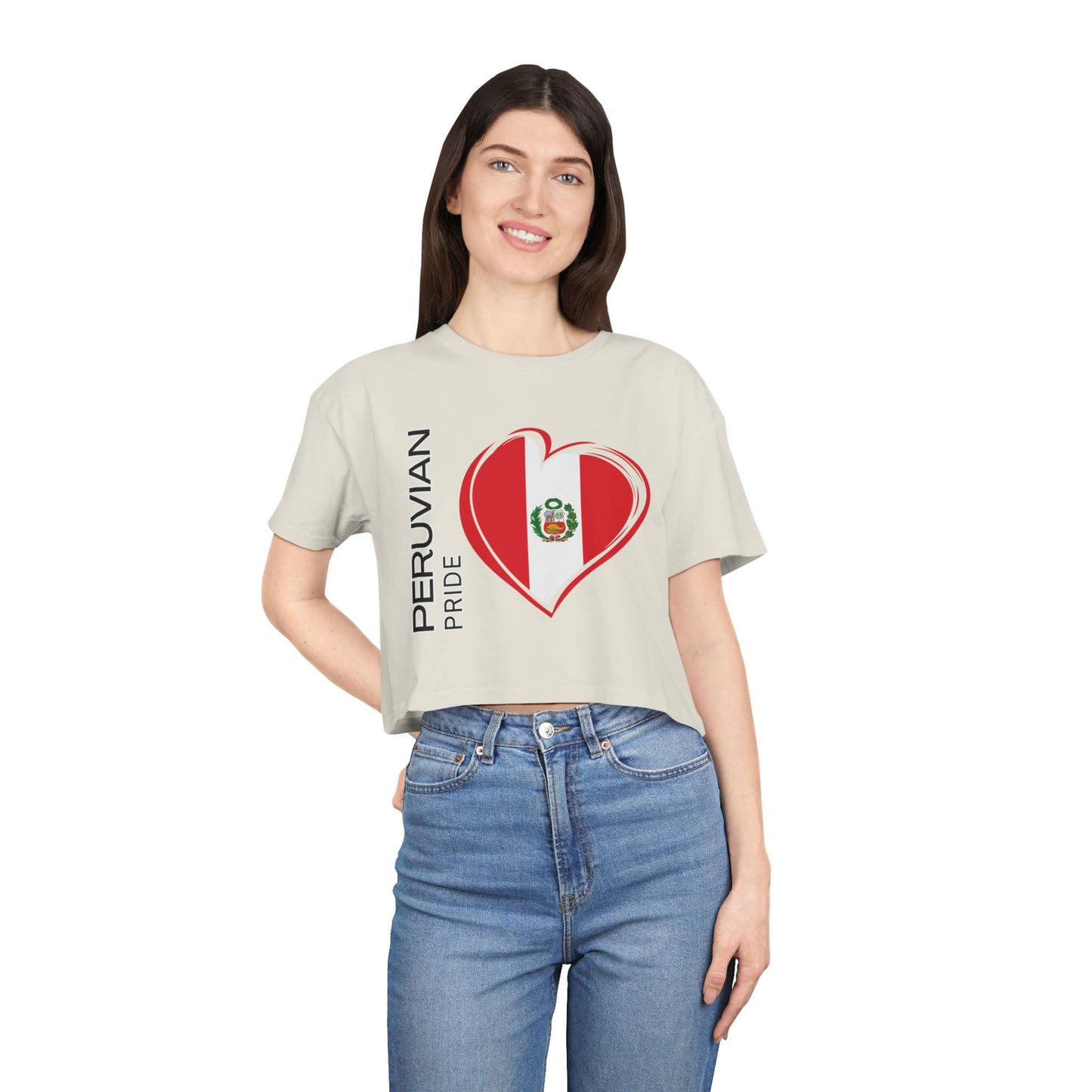Best Peruvian Pride Crop Top | Peru Flag Heart | Gift USA