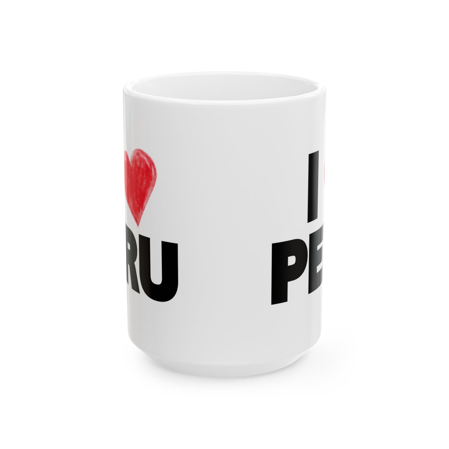 Best Peruvian Ceramic Coffee Mug, (11oz, 15oz) "I Love Peru"