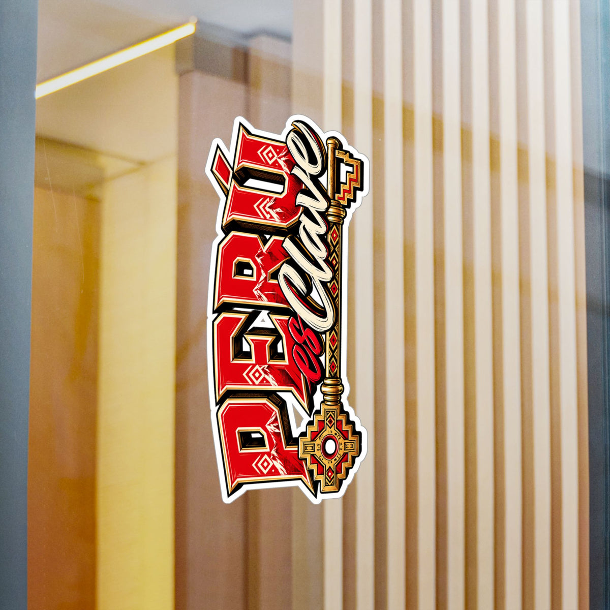 Best Perú es Clave Sticker - Gold Key Andean Vinyl Decal