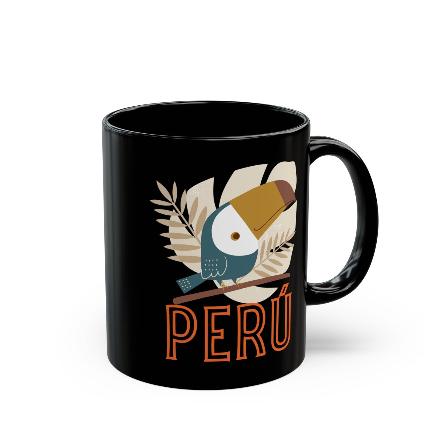 Best Peruvian Coffee Black Mug (11oz, 15oz) "Peru Rainforest"