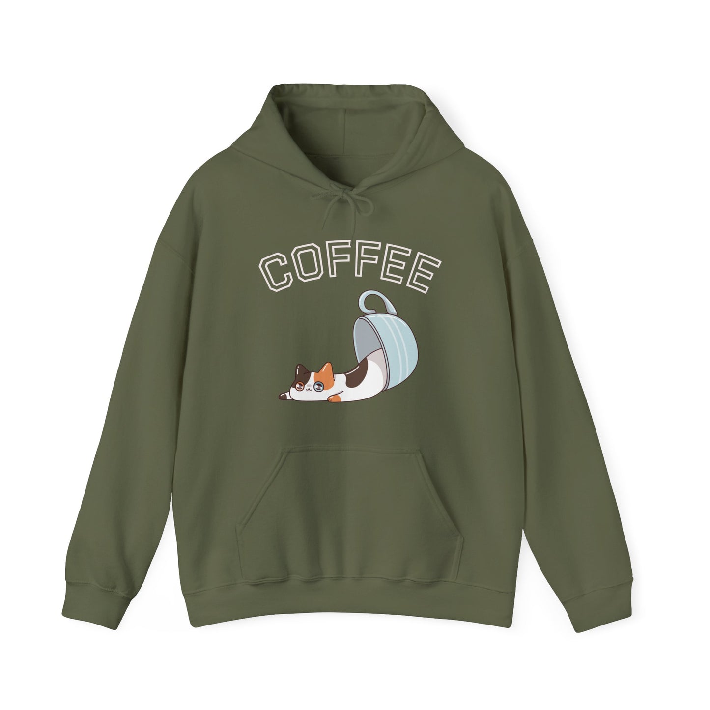 Coffee Cat Hoodie (Unisex) – Cute Cat in Coffee Mug Graphic, Hoodie for Coffee Lovers (USA Only)