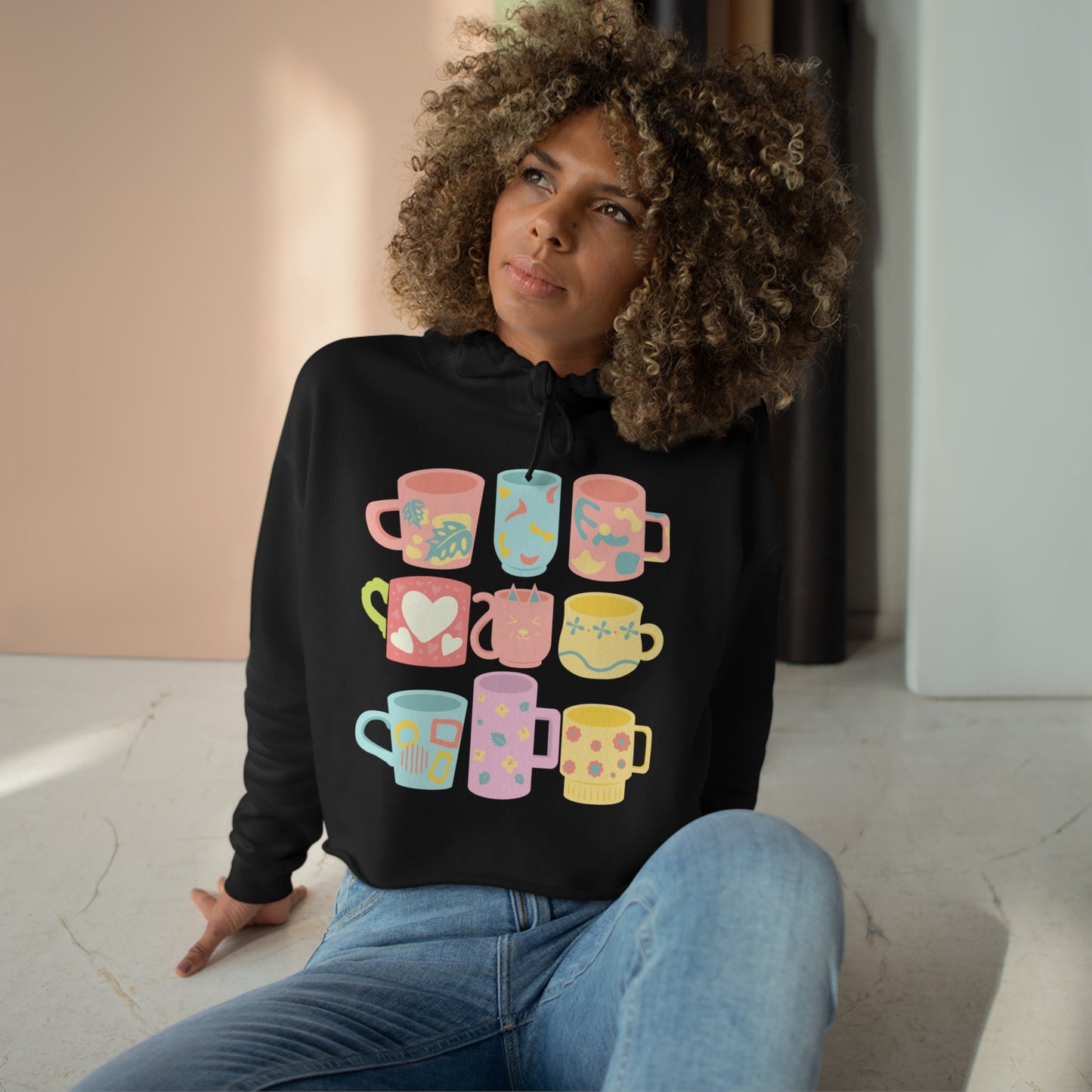 Best Coffee Cropped Hoodie "Coffee Mugs For Coffee Addicts"