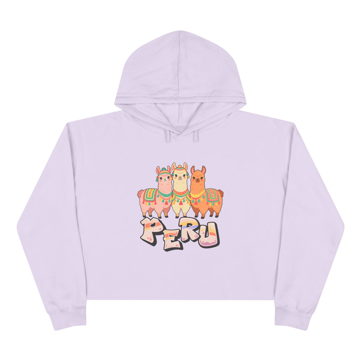 Best Pastel Llama Peru Crop Hoodie - Cute Llama Trio Gift