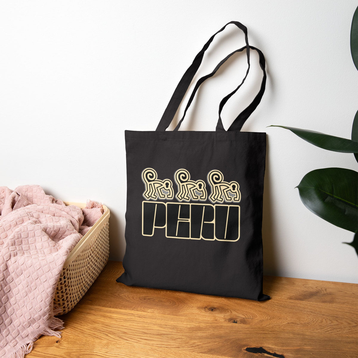 Best Peru Nazca Monkey Canvas Tote Bag