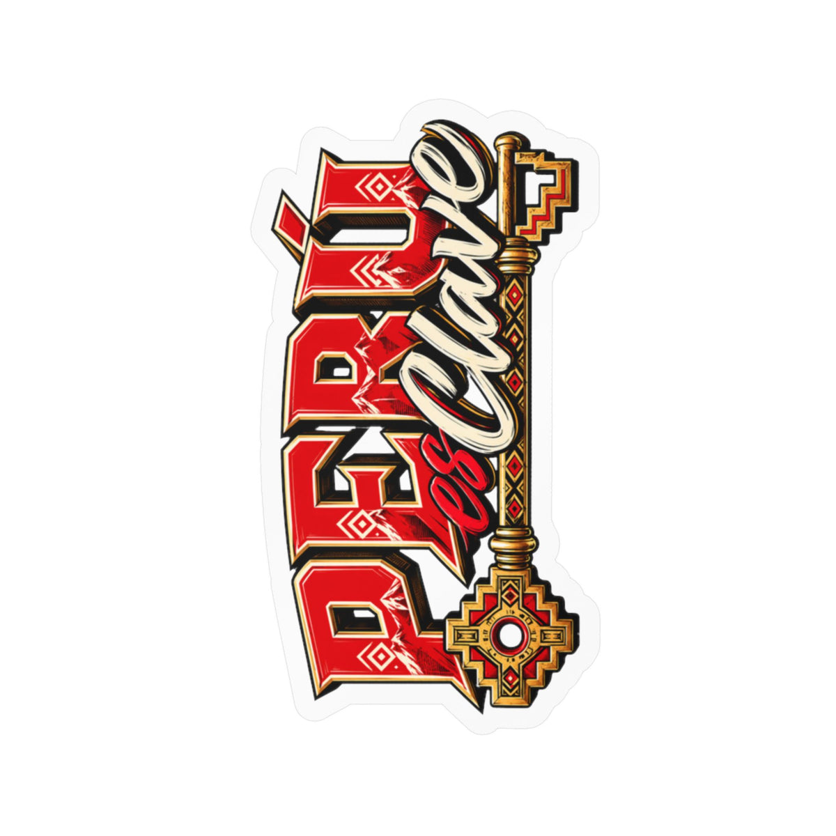 Best Perú es Clave Sticker - Gold Key Andean Vinyl Decal