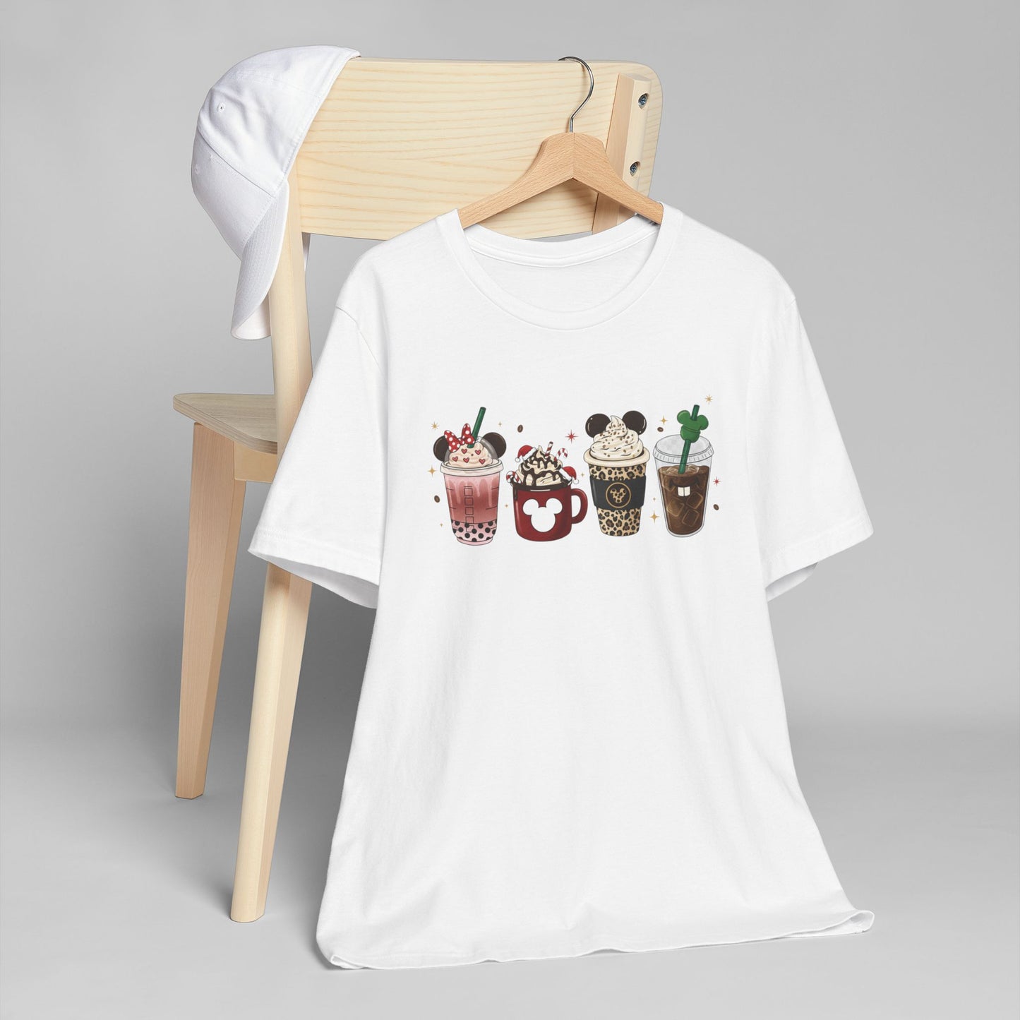 🎀☕ Cute Holiday Coffee Cups T-Shirt USA | Coffee Lovers Tee