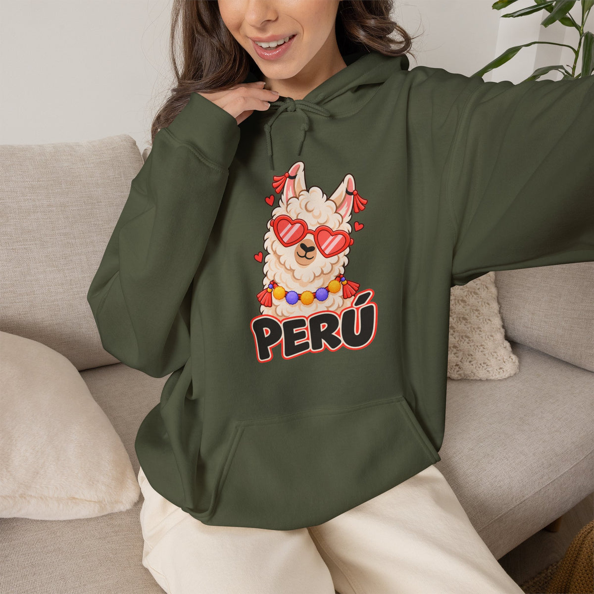 Best Cool Llama Peru Hoodie - Heart Sunglasses Llama Gift