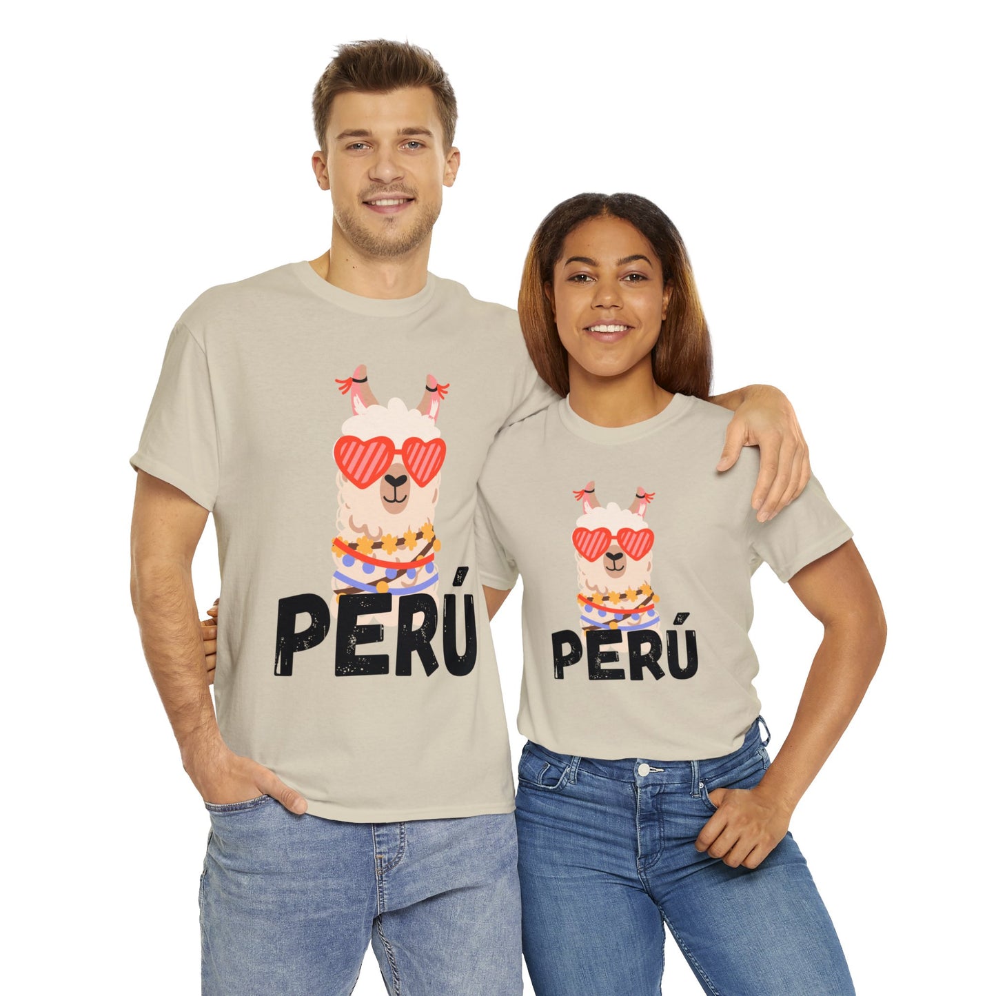 Peruvian Unisex T-Shirt "Llama Elegance"