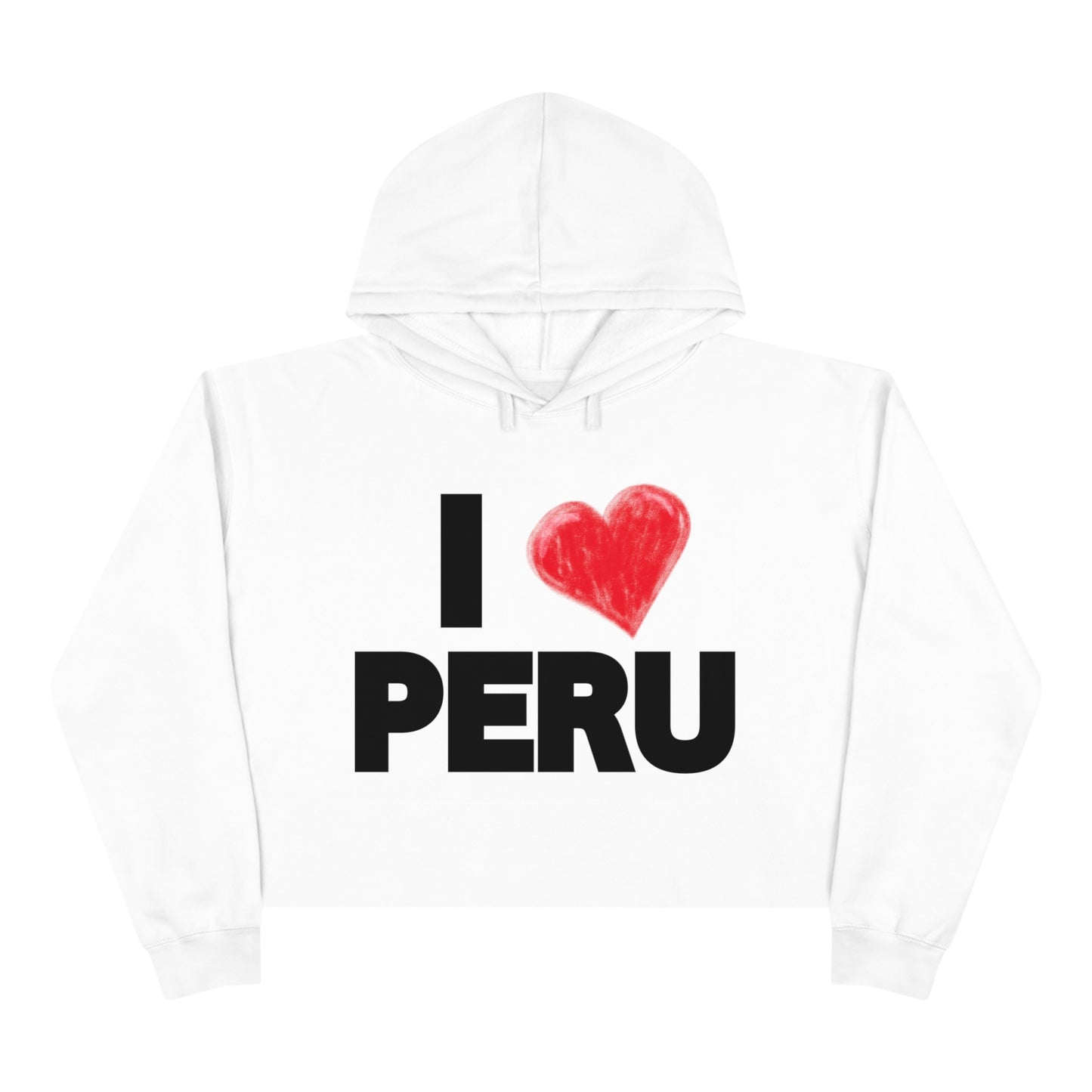 Peruvian Crop Hoodie "I Love Peru"