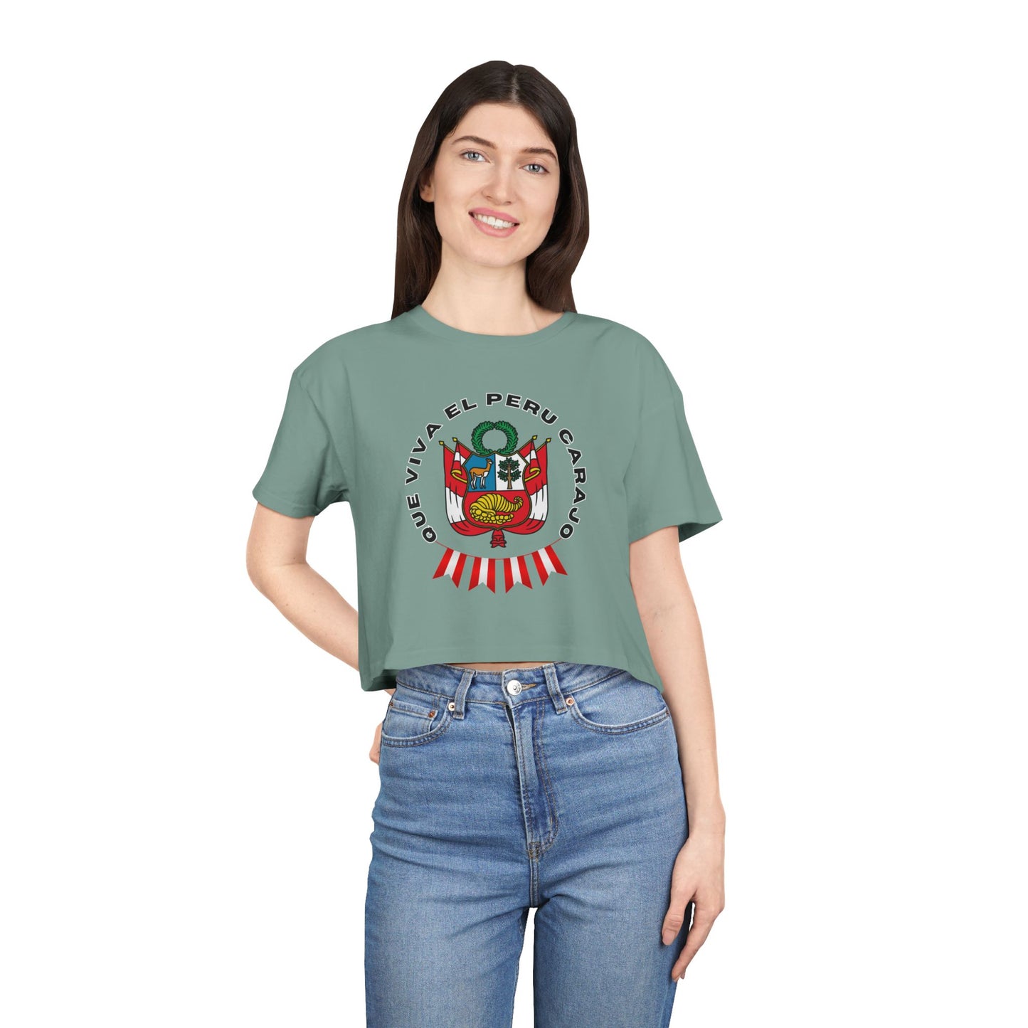 Best Que Viva El Peru Carajo Crop Top | Peruvian Gift USA
