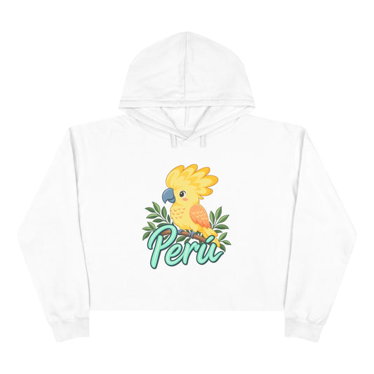 Best Yellow Parrot Peru Crop Hoodie - Cute Bird Gift