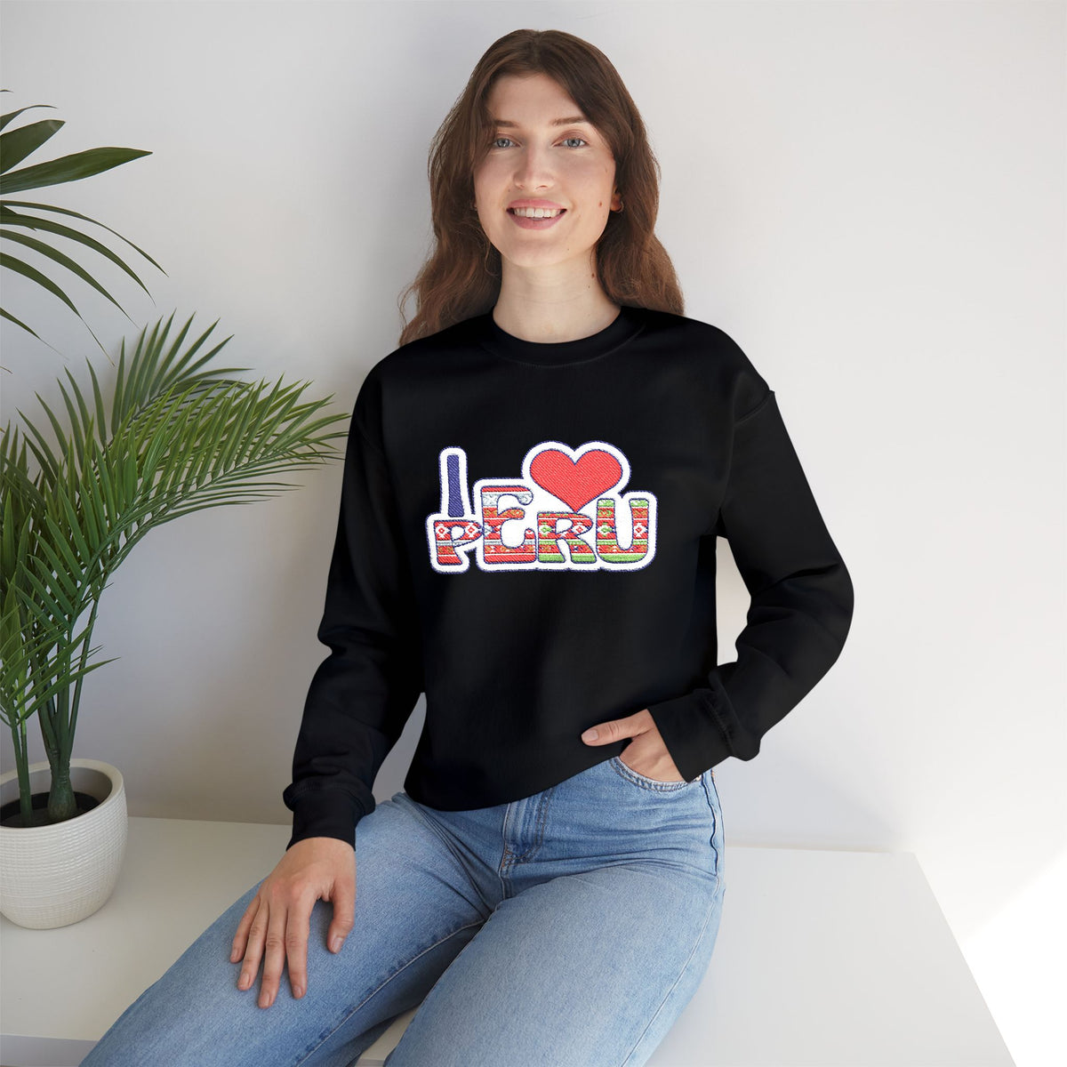 Best I Love Peru Embroidered Sweatshirt USA