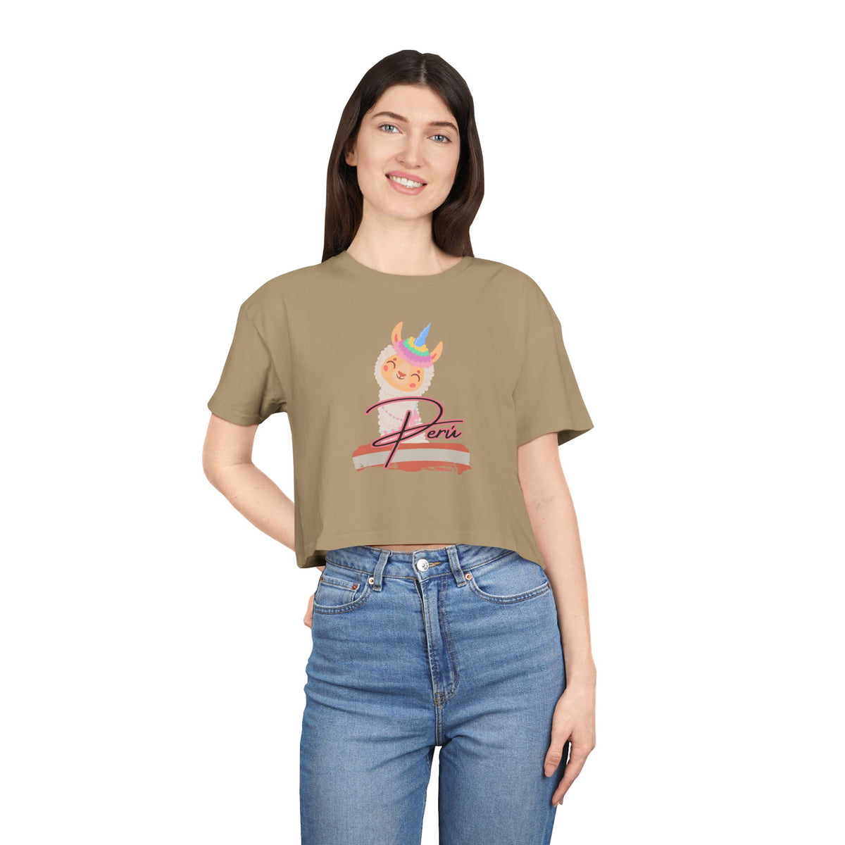 Best Peru Llama Unicorn Crop Top | Peruvian Gift USA