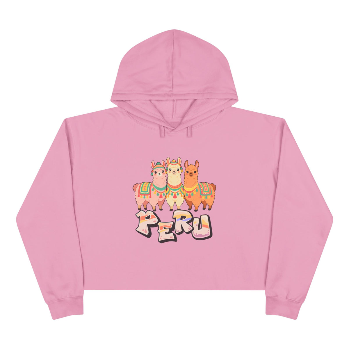 Best Pastel Llama Peru Crop Hoodie - Cute Llama Trio Gift