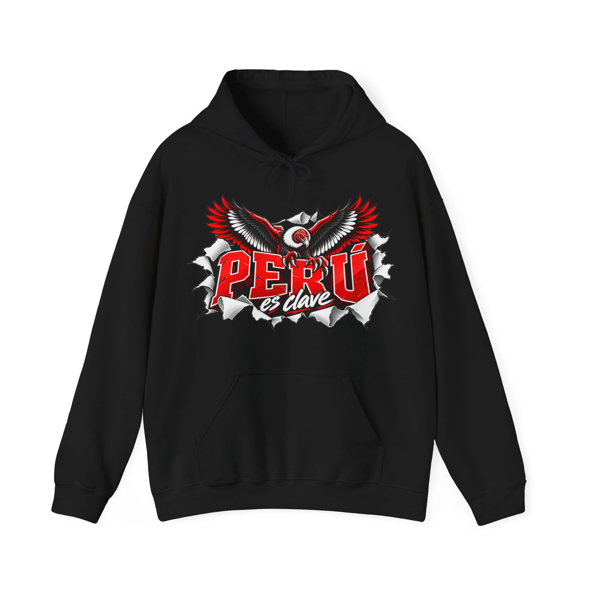 Best Perú es Clave Condor Hoodie - Red & White Peru Gift