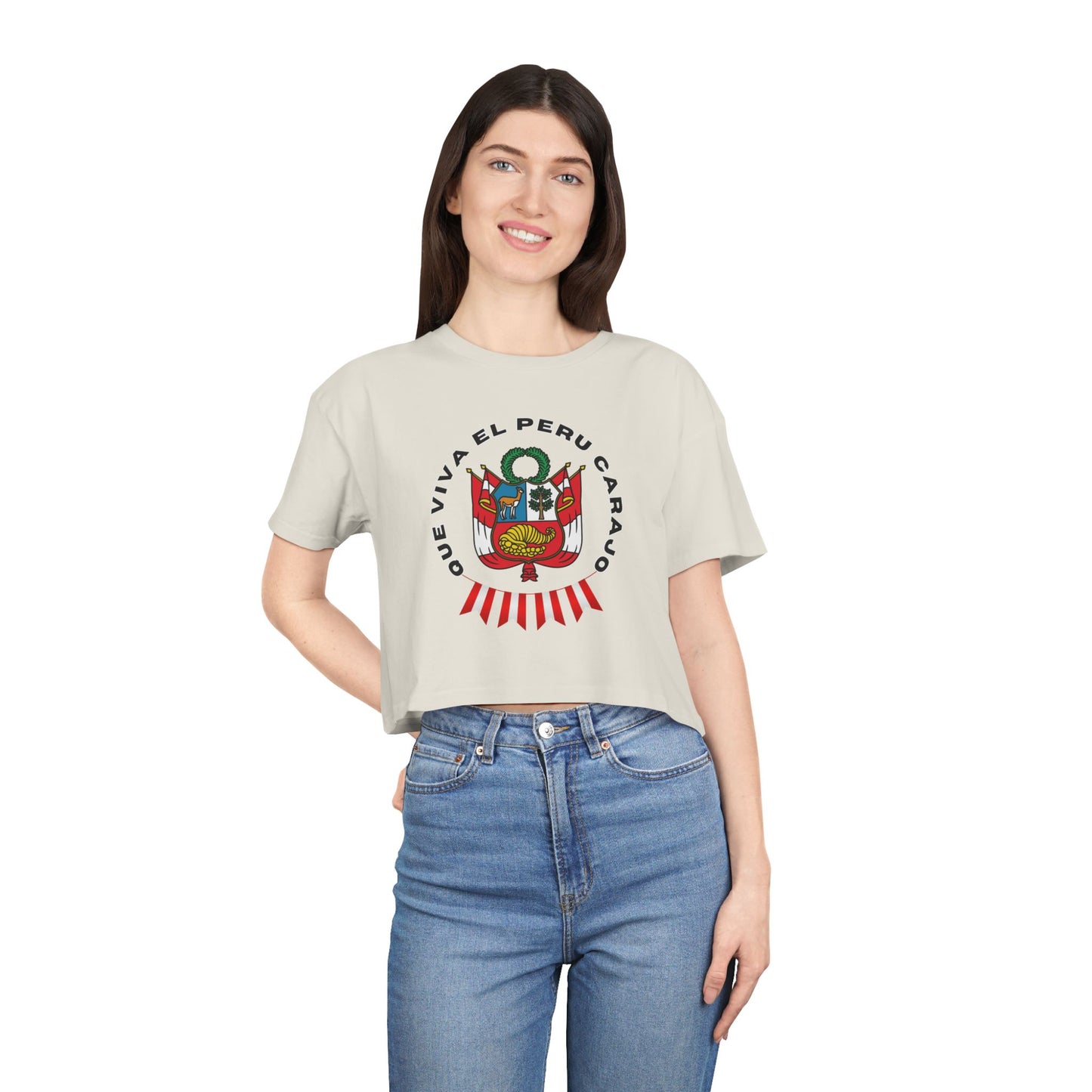 Best Que Viva El Peru Carajo Crop Top | Peruvian Gift USA