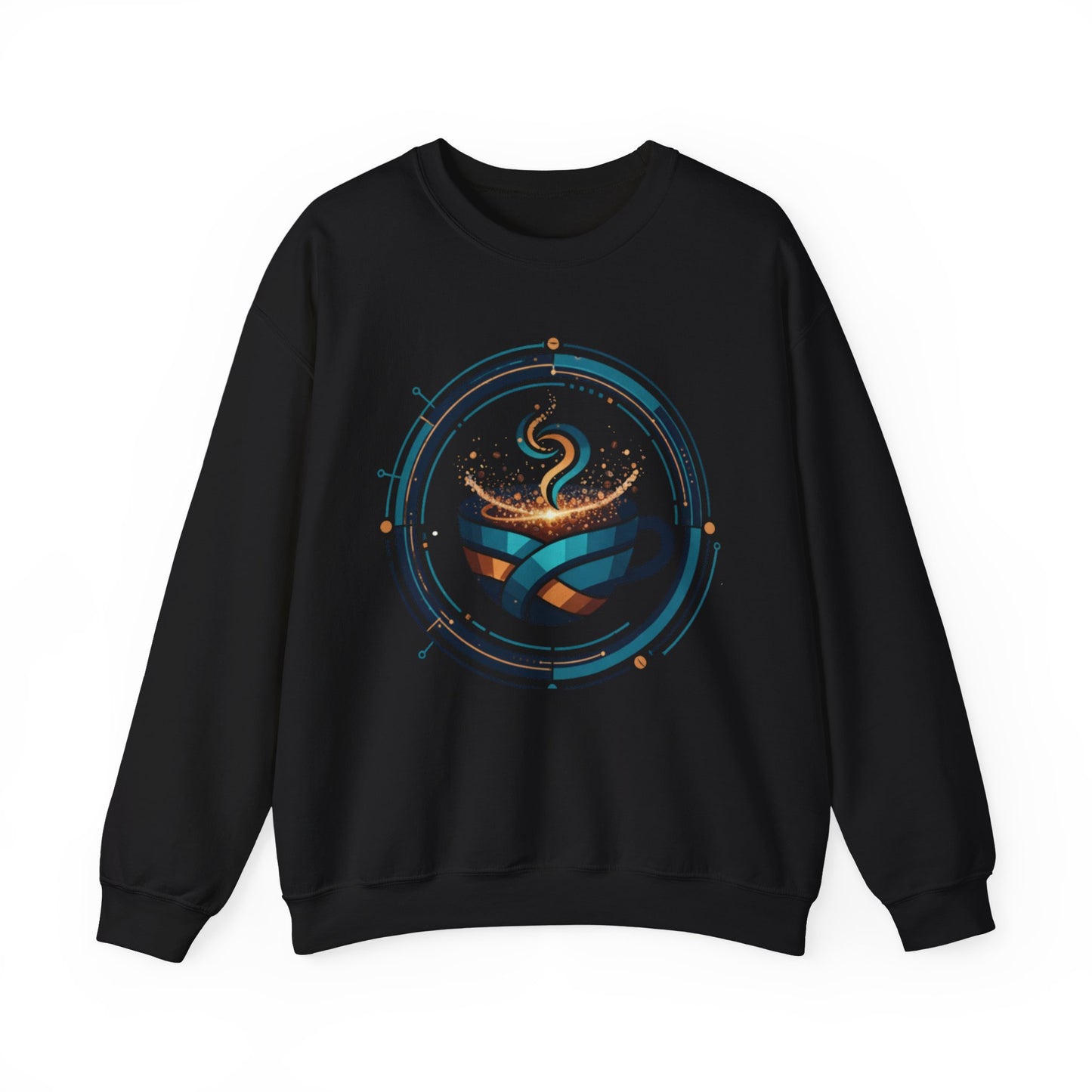 🔵☕ Futuristic Coffee Cup Sweatshirt USA | Eco-Friendly Unisex Coffee Sweater