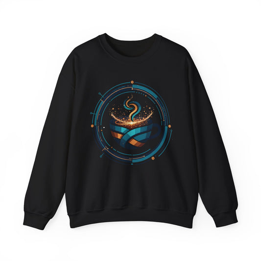 🔵☕ Futuristic Coffee Cup Sweatshirt USA | Eco-Friendly Unisex Coffee Sweater