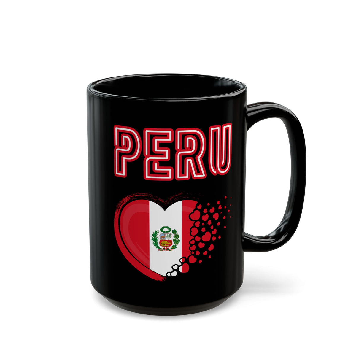 Best Peruvian Black Coffee Mug "Peru Heart Flag"