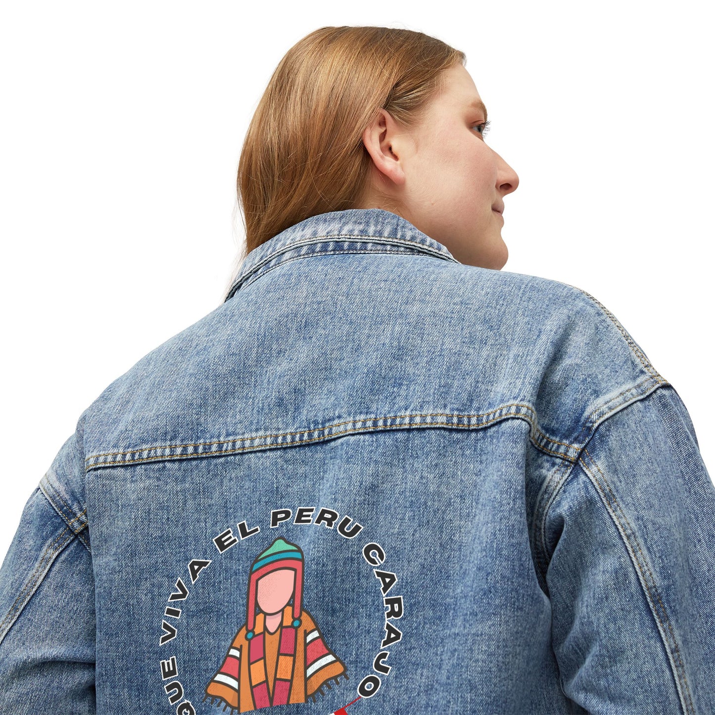 Best Peruvian Women's Denim Jacket "Que Viva el PERU Carajo"