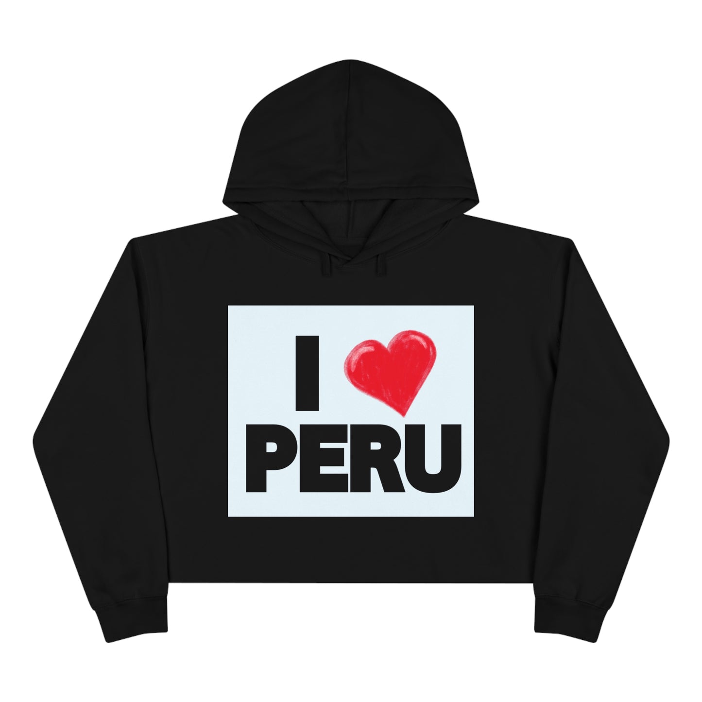 Peruvian Crop Hoodie "I Love Peru"